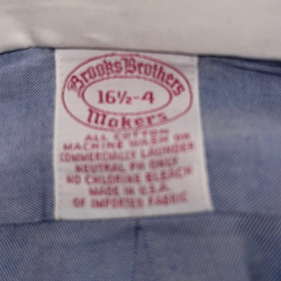 Vtg Brooks Brothers Makers 16.5-4 light blue long sleeve shirt White Collar Rare - Picture 4 of 7